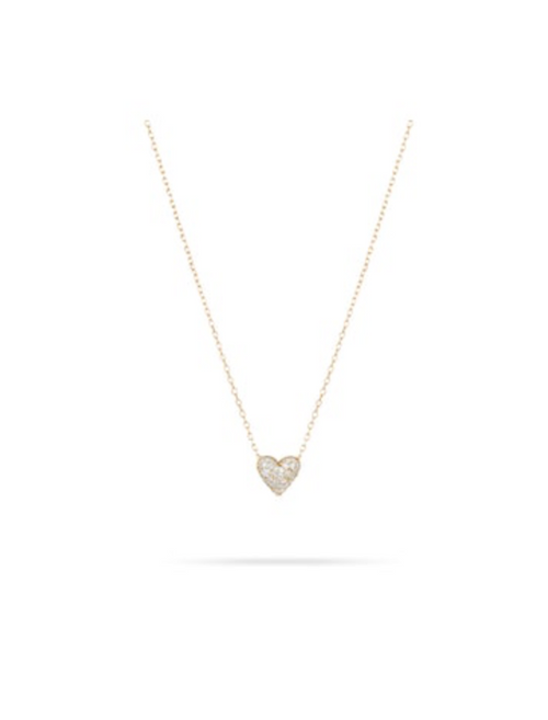 Diamond Puffy Heart Necklace 